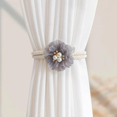Faux Pearl Flower Curtain Buckle for Home Decor