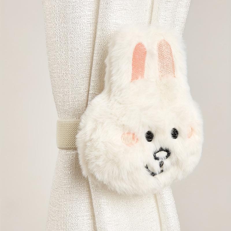 Faux Rabbit Plush Doll Curtain Buckle for Home Decor