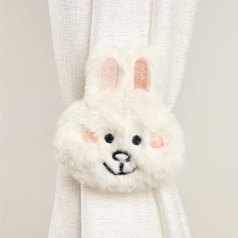 Faux Rabbit Plush Doll Curtain Buckle for Home Decor