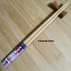 5 Pairs Bamboo Chopsticks Lucky Cat Pattern