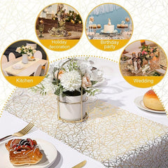 Sparkling Golden Table Runner for Weddings and Parties
