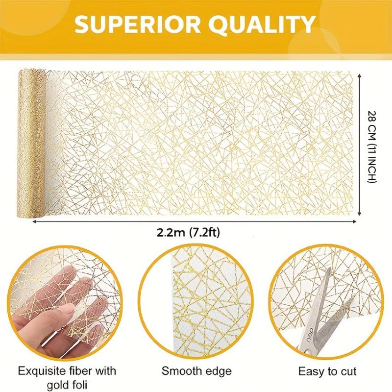 Sparkling Golden Table Runner for Weddings and Parties