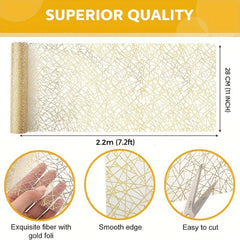 Sparkling Golden Table Runner for Weddings and Parties
