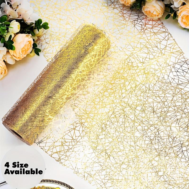 Sparkling Golden Table Runner for Weddings and Parties