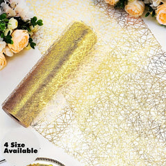 Sparkling Golden Table Runner for Weddings and Parties