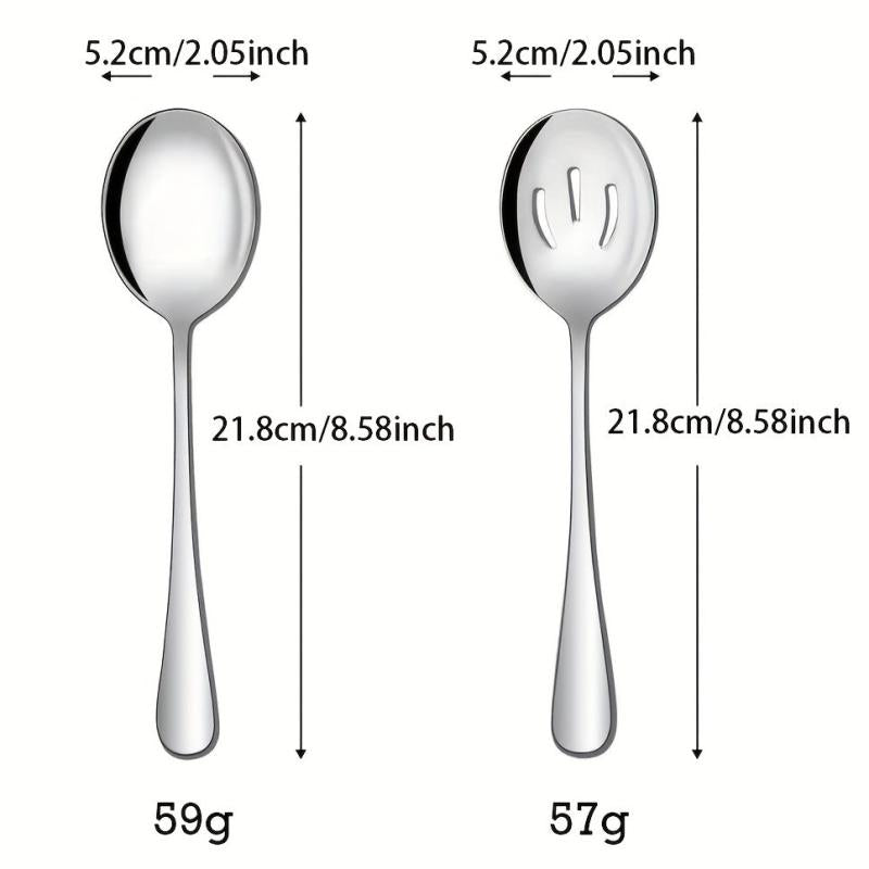 4pcs Buffet Serving Spoons Stainless Steel Set for Party Dining Utensils