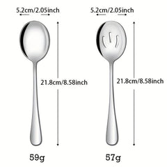 4pcs Buffet Serving Spoons Stainless Steel Set for Party Dining Utensils