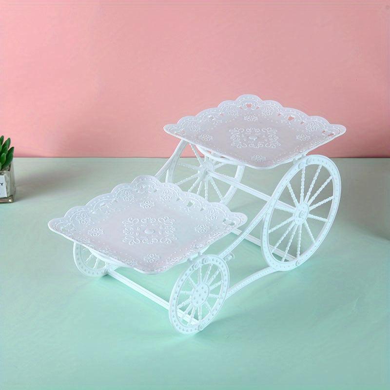 2-Layer Cake Stand Dessert Tray Tableware Display Rack for Events