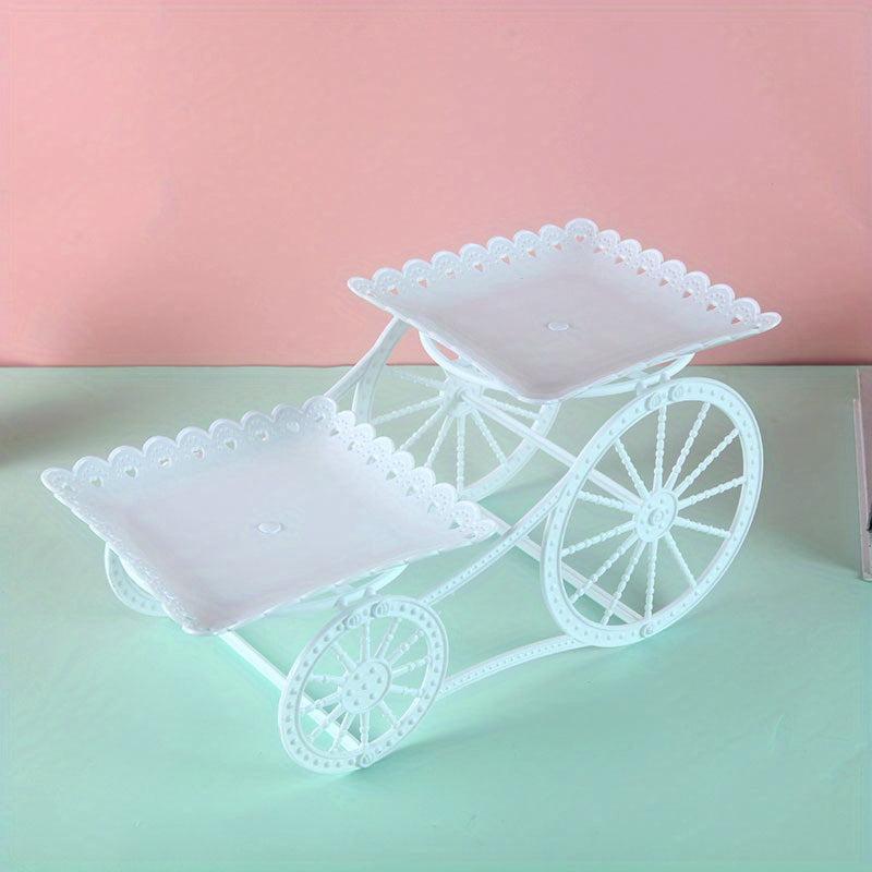2-Layer Cake Stand Dessert Tray Tableware Display Rack for Events
