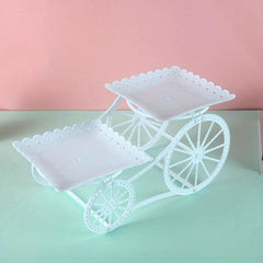 2-Layer Cake Stand Dessert Tray Tableware Display Rack for Events