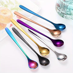 4pcs Stainless Steel Dessert Spoon Modern Stirring Reusable Ice Cream Spoon