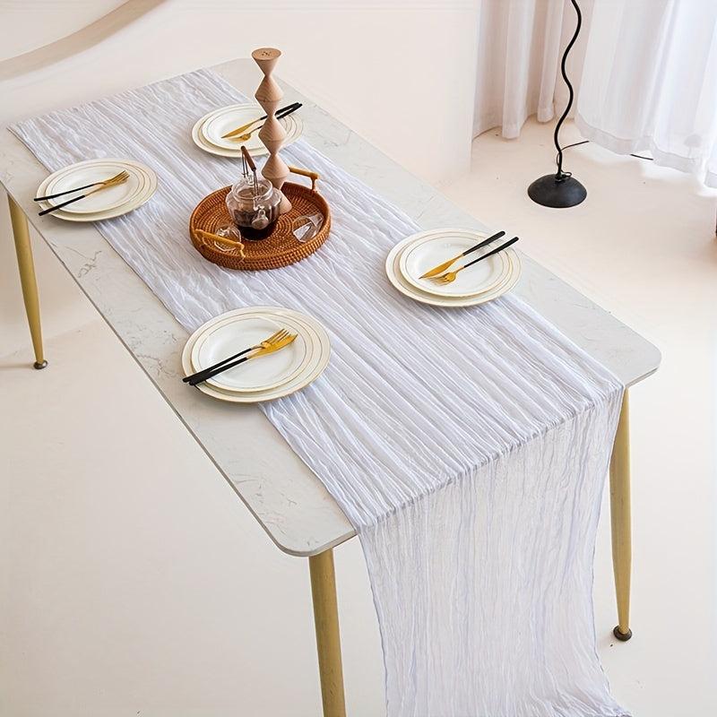 Boho Cheesecloth Table Runner for Wedding Bridal Shower Holiday