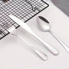 12pcs Stainless Steel Tableware Set Mirror Polished Spoon Silver