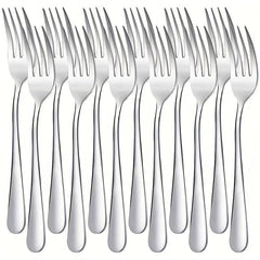 12pcs Stainless Steel Tableware Set Mirror Polished Spoon Silver