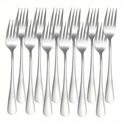 12pcs Stainless Steel Tableware Set Mirror Polished Spoon Silver