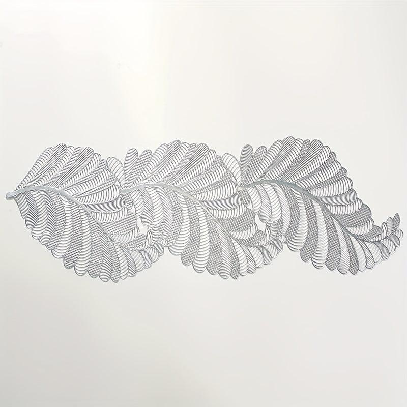 Heat Insulating PVC Table Mat with Hollow Leaf Design