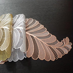 Heat Insulating PVC Table Mat with Hollow Leaf Design