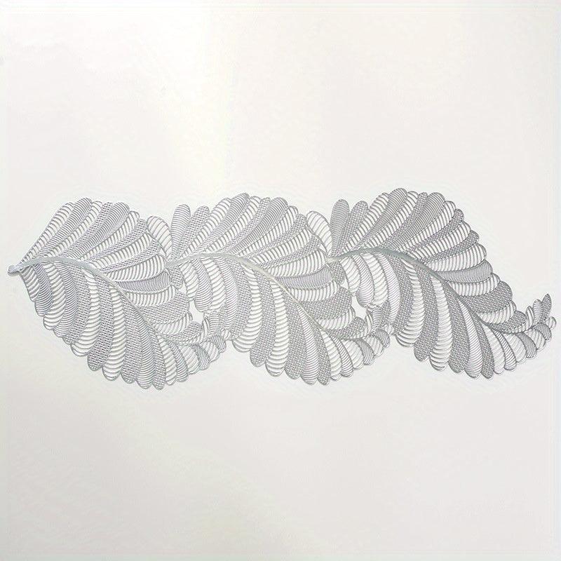 Heat Insulating PVC Table Mat with Hollow Leaf Design