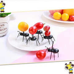 6pcs Ant Shaped Plastic Forks Reusable Food Fork Animal Appetizer Fork