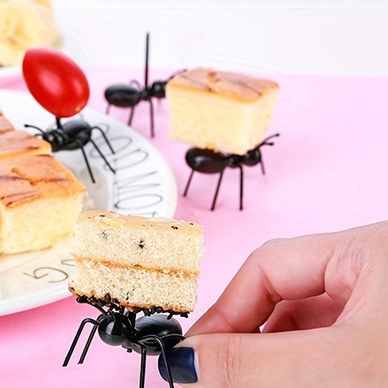 6pcs Ant Shaped Plastic Forks Reusable Food Fork Animal Appetizer Fork