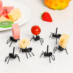 6pcs Ant Shaped Plastic Forks Reusable Food Fork Animal Appetizer Fork