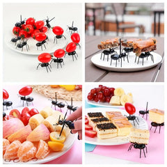 6pcs Ant Shaped Plastic Forks Reusable Food Fork Animal Appetizer Fork