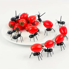 6pcs Ant Shaped Plastic Forks Reusable Food Fork Animal Appetizer Fork