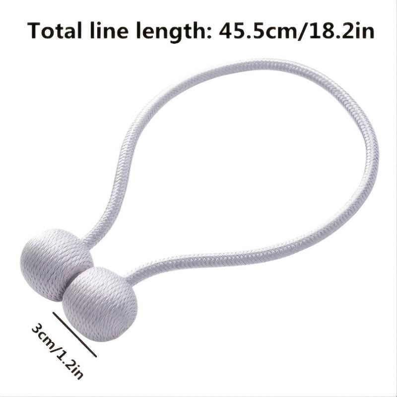 Magnetic Curtain Tieback with Braided Rope Buckle