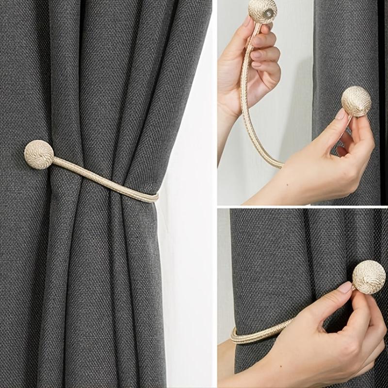 Magnetic Curtain Tieback with Braided Rope Buckle