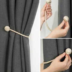 Magnetic Curtain Tieback with Braided Rope Buckle