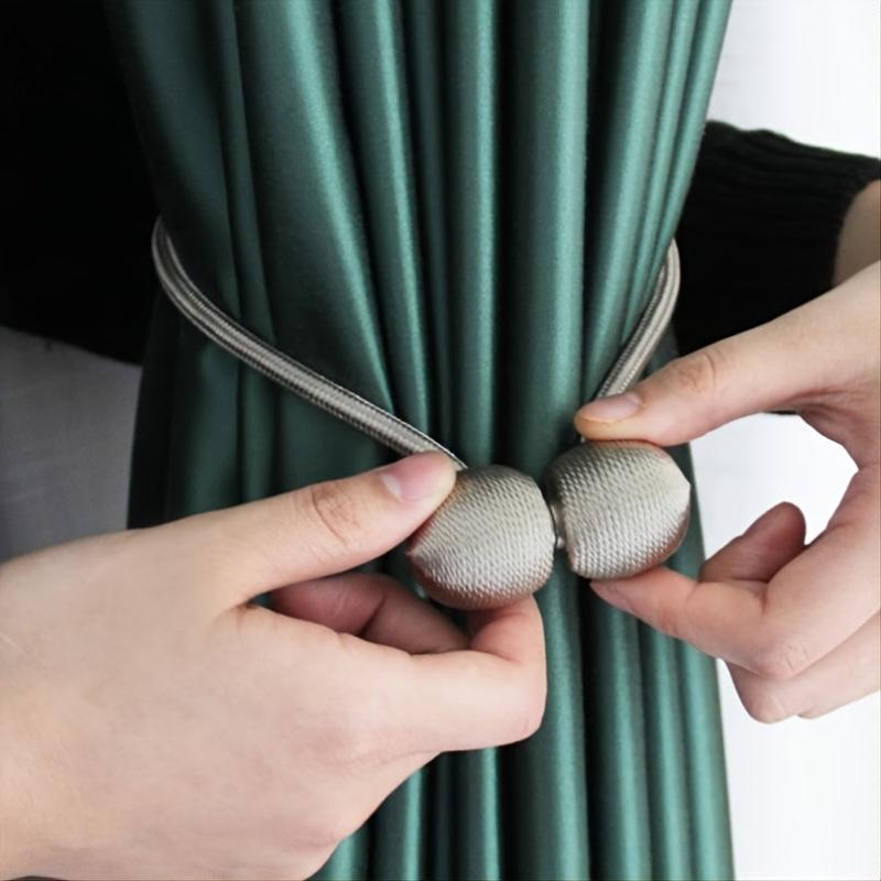 Magnetic Curtain Tieback with Braided Rope Buckle