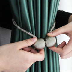 Magnetic Curtain Tieback with Braided Rope Buckle