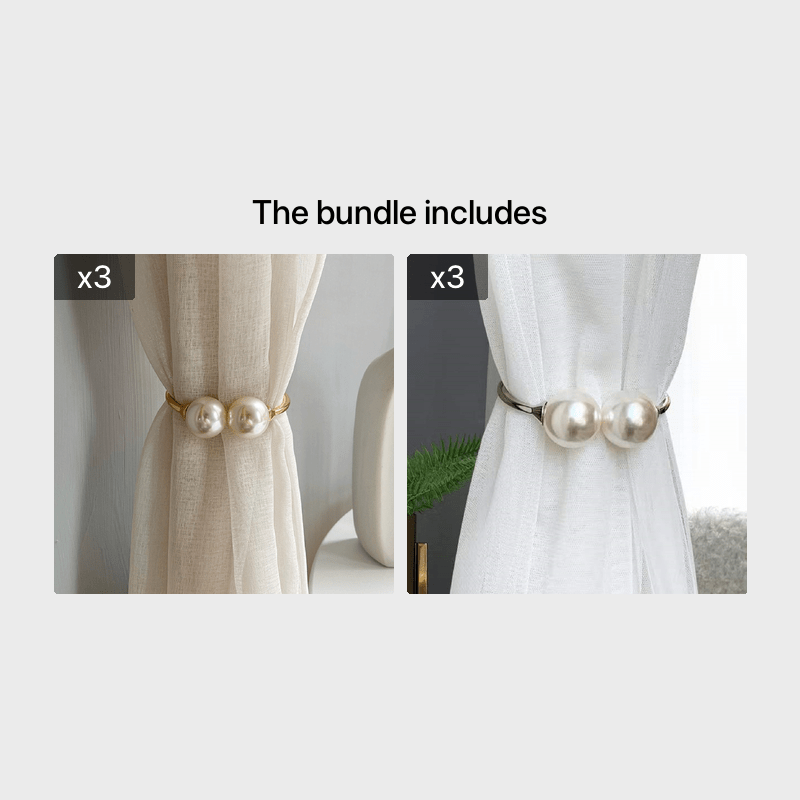 Metal Curtain Tieback Faux Pearl Decor Holdback Buckle for Curtains & Drapes