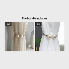 Metal Curtain Tieback Faux Pearl Decor Holdback Buckle for Curtains & Drapes