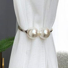 Metal Curtain Tieback Faux Pearl Decor Holdback Buckle for Curtains & Drapes