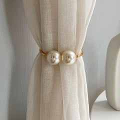 Metal Curtain Tieback Faux Pearl Decor Holdback Buckle for Curtains & Drapes