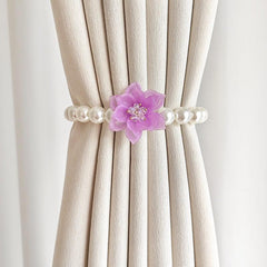 Faux Pearl Curtain Strap French Buckle & Curtain Holdback