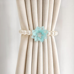 Faux Pearl Curtain Strap French Buckle & Curtain Holdback
