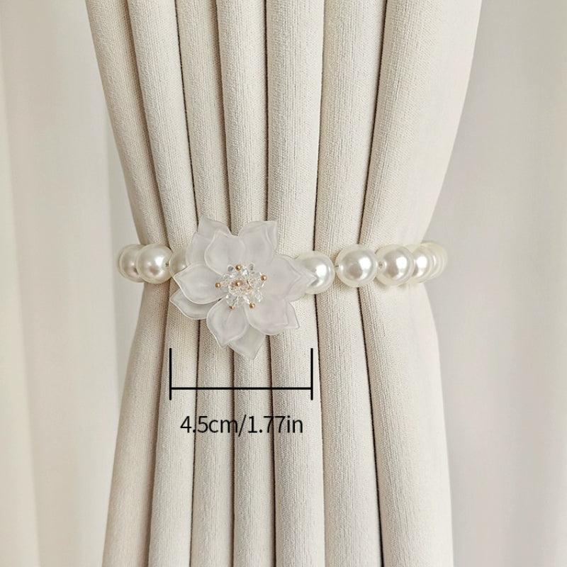 Faux Pearl Curtain Strap French Buckle & Curtain Holdback