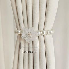 Faux Pearl Curtain Strap French Buckle & Curtain Holdback