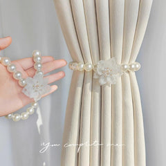 Faux Pearl Curtain Strap French Buckle & Curtain Holdback