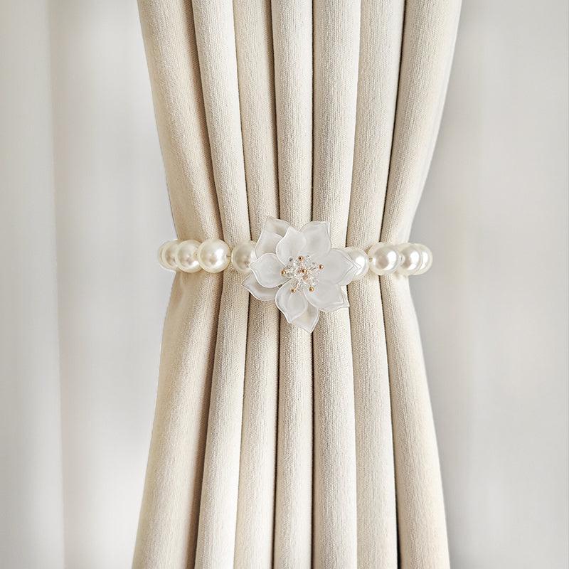Faux Pearl Curtain Strap French Buckle & Curtain Holdback