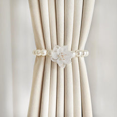 Faux Pearl Curtain Strap French Buckle & Curtain Holdback