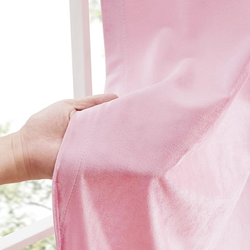 Velvet Pink Blackout Curtain for Home Decor