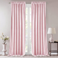 Velvet Pink Blackout Curtain for Home Decor