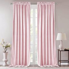 Velvet Pink Blackout Curtain for Home Decor