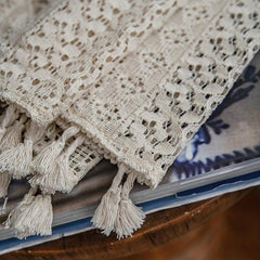 Translucent Boho Macrame Tassels Curtain for Living Room Bedroom