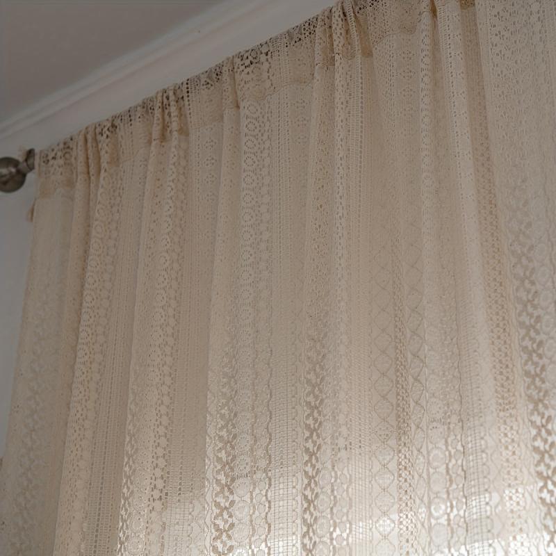 Translucent Boho Macrame Tassels Curtain for Living Room Bedroom