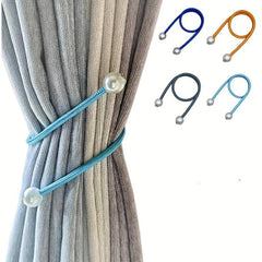 2pcs Magnet Curtain Buckle Reversible Binding Rope Beads Tieback Holdback