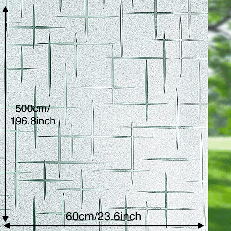 Cross Pattern Frosted Window Film for Home and Office UV Protection